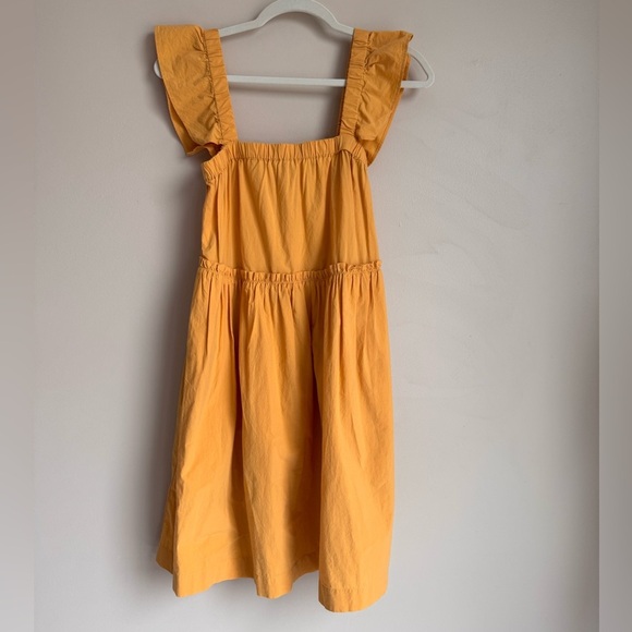 MADEWELL Flutter-Sleeve Square-Neck Mini Dress yellow Orange flutter Flouse - Picture 2 of 10